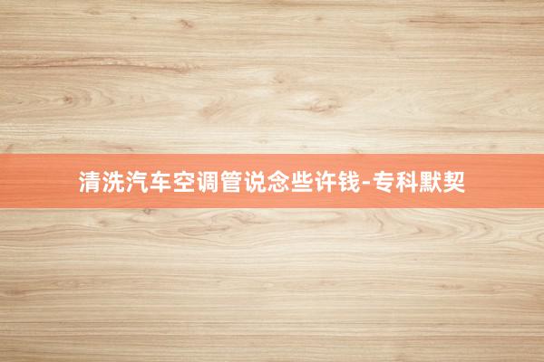 清洗汽车空调管说念些许钱-专科默契