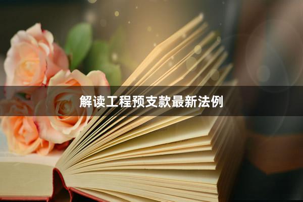 解读工程预支款最新法例