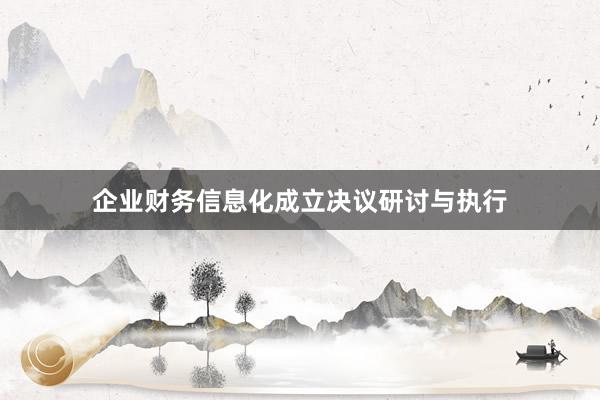 企业财务信息化成立决议研讨与执行