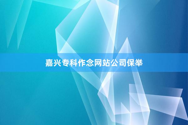 嘉兴专科作念网站公司保举